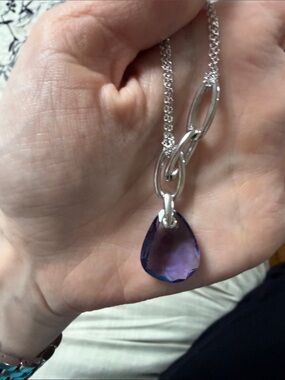 Swarovski mini parallele tanzanite purple necklace